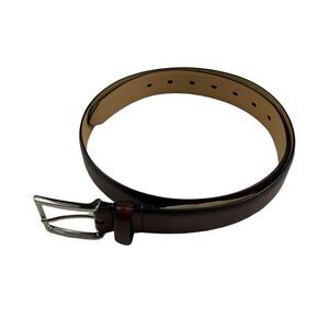 Club Room Mens Faux Leather Burnished Feather-Edge Dress Belt Brown M 34-36